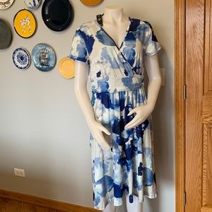 Ouges Brand Blue and White Dress NWT Size L